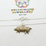 Sterling Silver Little Piggy Pendant Necklace Victorian c1880