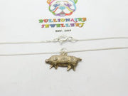 Sterling Silver Little Piggy Pendant Necklace Victorian c1880
