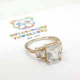 Sterling Silver Princess Cut Engagement Ring Vintage c1970