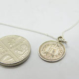 Sterling Silver One and a Half Maundy Pence Queen Victoria Coin Pendant Necklace
