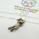Sterling Silver Traditional Golfer Pendant Necklace Vintage c1970
