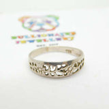Sterling Silver Floral Cut-Out Ring Vintage c1970