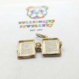 Sterling Silver Nuvo Openable Holy Bible Printed Lords Prayer Charm Pendant Mid-