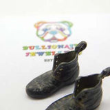 Nickel Pair of Boots Charm Pendant Victorian c1860