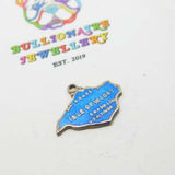 Sterling Silver & Blue Enamel Isle Of White Charm Vintage c1960