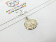Sterling Silver One and a Half Maundy Pence Queen Victoria Coin Pendant Necklace