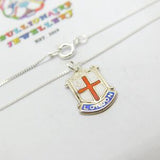 Sterling Silver London Travel Shields Pendant Necklace Mid-Century c1950