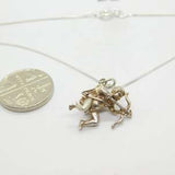 Sterling Silver Sagittarius The Archer Pendant Necklace Vintage c1970