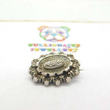 Sterling Silver Floral Button Brooch Victorian c1880