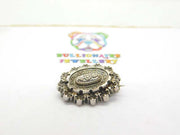 Sterling Silver Floral Button Brooch Victorian c1880