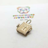 Sterling Silver Nuvo Openable Holy Bible Printed Lords Prayer Charm Pendant Mid-