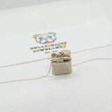 Sterling Silver Miniature Zippo Pendant Necklace Vintage c1970