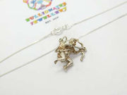 Sterling Silver Sagittarius The Archer Pendant Necklace Vintage c1970