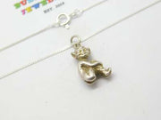 Sterling Silver Cheeky Elf Imp Pendant Necklace Vintage c1970