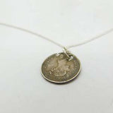Sterling Silver Two Pence Queen Victoria Coin Pendant Necklace Victorian 1846