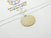 Sterling Silver Three Pence George V Coin Pendant Necklace 1921
