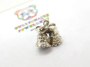 Sterling Silver Wedding Bells Charm Pendant Art Deco c1930