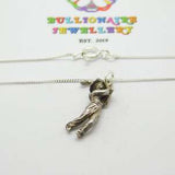 Sterling Silver Traditional Golfer Pendant Necklace Vintage c1970
