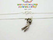 Sterling Silver Traditional Golfer Pendant Necklace Vintage c1970