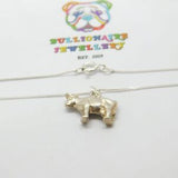 Sterling Silver Little Bull Pendant Necklace Mid-Century c1950
