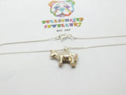 Sterling Silver Little Bull Pendant Necklace Mid-Century c1950