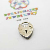 Sterling Silver Locked Heart Charm Pendant London Vintage 1989