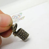Sterling Silver Floral Sugar Pot Charm Pendant Art Deco c1930