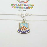 Sterling Silver Stornoway Scotland Travel Shield Pendant Necklace Mid-Century c1