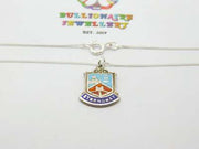 Sterling Silver Stornoway Scotland Travel Shield Pendant Necklace Mid-Century c1