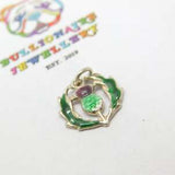 Sterling Silver Coloured Enamel National Scottish Thistle Charm Pendant Vintage