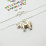 Sterling Silver Little Bull Pendant Necklace Mid-Century c1950