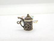 Sterling Silver Floral Sugar Pot Charm Pendant Art Deco c1930