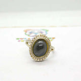 Sterling Silver Black Gemstone Ring Vintage c1970
