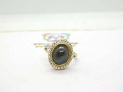 Sterling Silver Black Gemstone Ring Vintage c1970