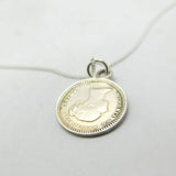 Sterling Silver One and a Half Maundy Pence Queen Victoria Coin Pendant Necklace