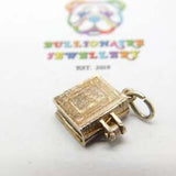 Sterling Silver Nuvo Openable Holy Bible Printed Lords Prayer Charm Pendant Mid-