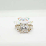 Sterling Silver Princess Cut Engagement Ring Vintage c1970