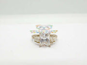Sterling Silver Princess Cut Engagement Ring Vintage c1970