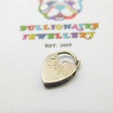 Sterling Silver Locked Heart Charm Pendant London Vintage 1989