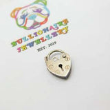 Sterling Silver Locked Heart Charm Pendant London Vintage 1989