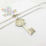 Sterling Silver '21st Birthday' Key Pendant Necklace Vintage c1970