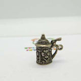 Sterling Silver Floral Sugar Pot Charm Pendant Art Deco c1930
