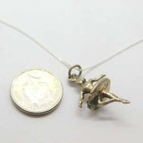 Sterling Silver Little Ballerina Pendant Necklace Vintage c1970
