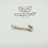 Sterling Silver Doggy Under Lamp Post Charm Vintage c1970