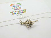 Sterling Silver Little Ballerina Pendant Necklace Vintage c1970
