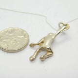 Sterling Silver Cheeky Monkey Pendant Necklace Vintage c1970