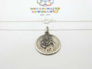 Sterling Silver St Christopher Travel Charm Necklace Vintage c1970