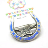 Sterling Silver and Coloured Enamel Famous Anvil Gretna Green Brooch Art Deco c1