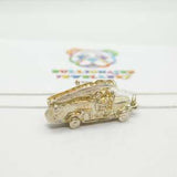 Sterling Silver Fire Engine Pendant Necklace Vintage c1970