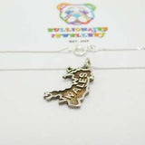 Sterling Silver Wales National Outline Pendant Necklace Vintage c1970